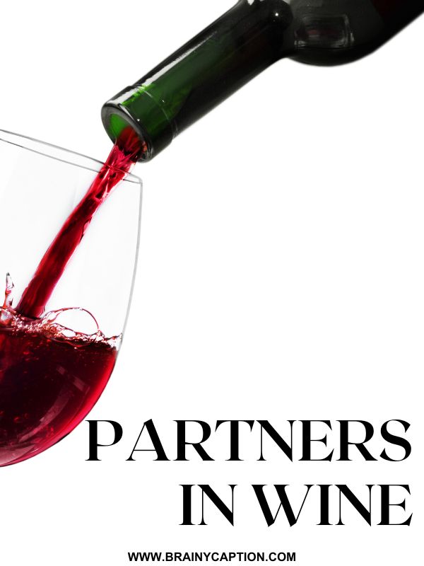 Instagram Captions For Wine With Friends- Partners in wine.