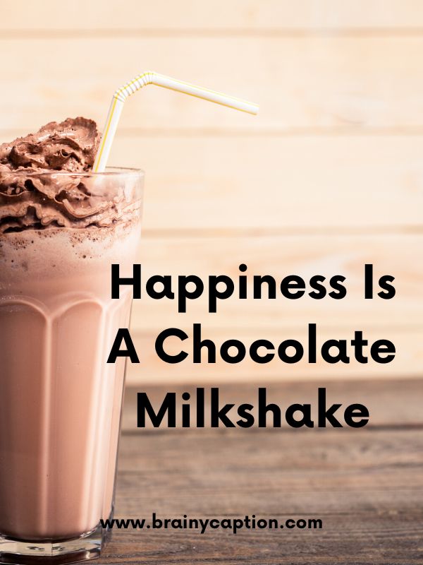 Milkshake Captions For Instagram- Happiness is a chocolate milkshake.