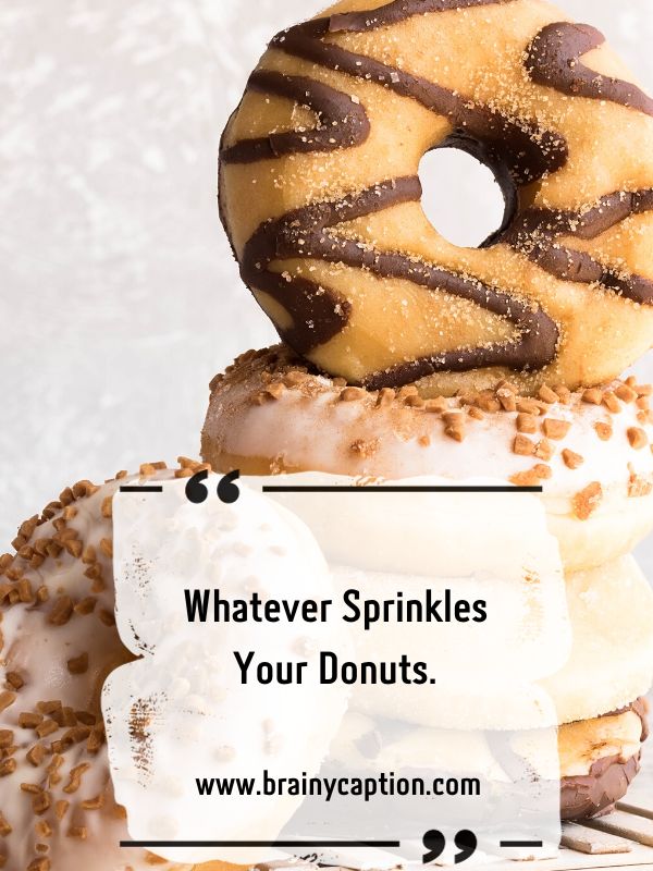 The Best Donut Captions- Whatever sprinkles your donuts.