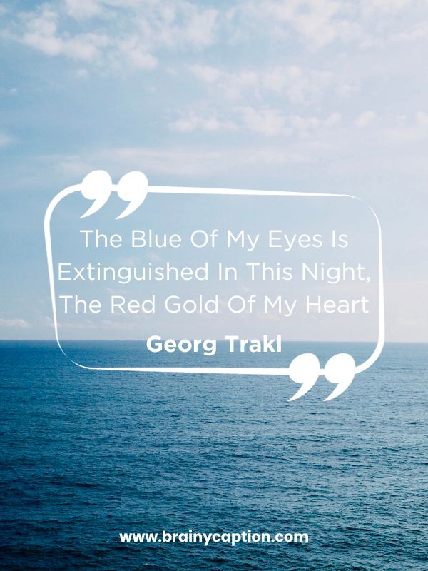 Blue Color Quotes- The Blue Of My Eyes Is Extinguished In This Night, The Red Gold Of My Heart