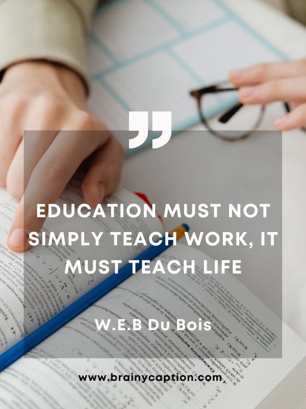 Celebrating Education through Quotes- Education Must Not Simply Teach Work, It Must Teach Life