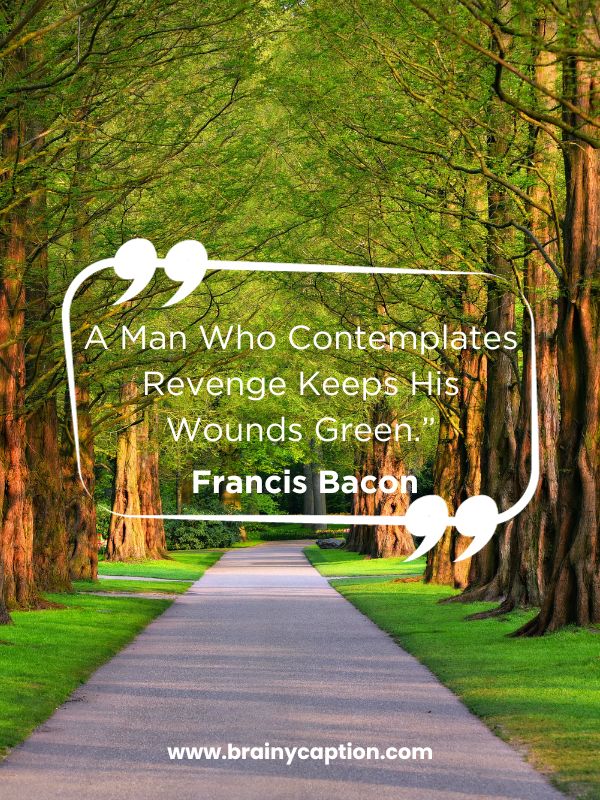 Famous Quotes On Green Color- A man who contemplates revenge keeps his wounds green.