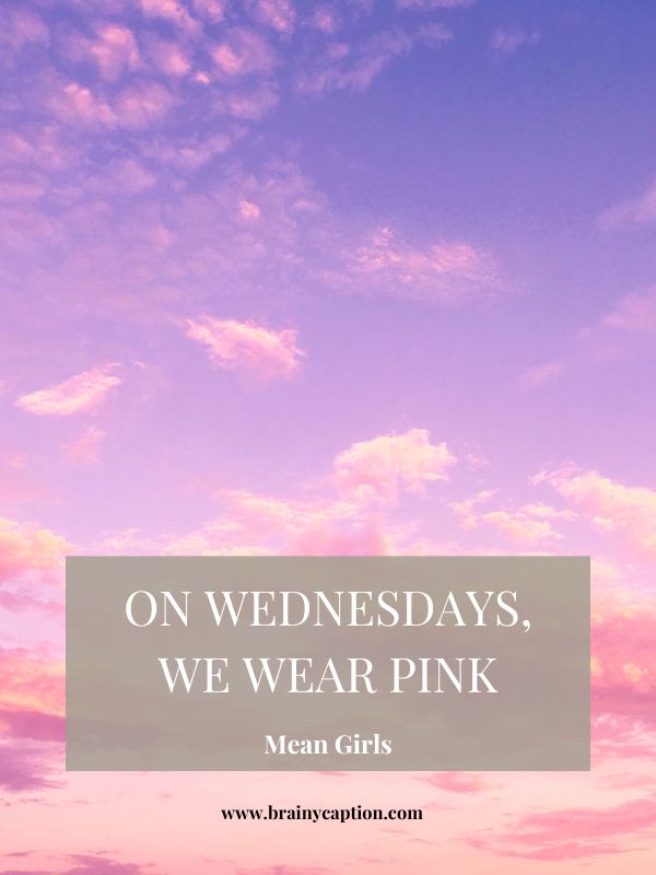 Inspiring Pink Color Quotes- On Wednesdays, we wear pink