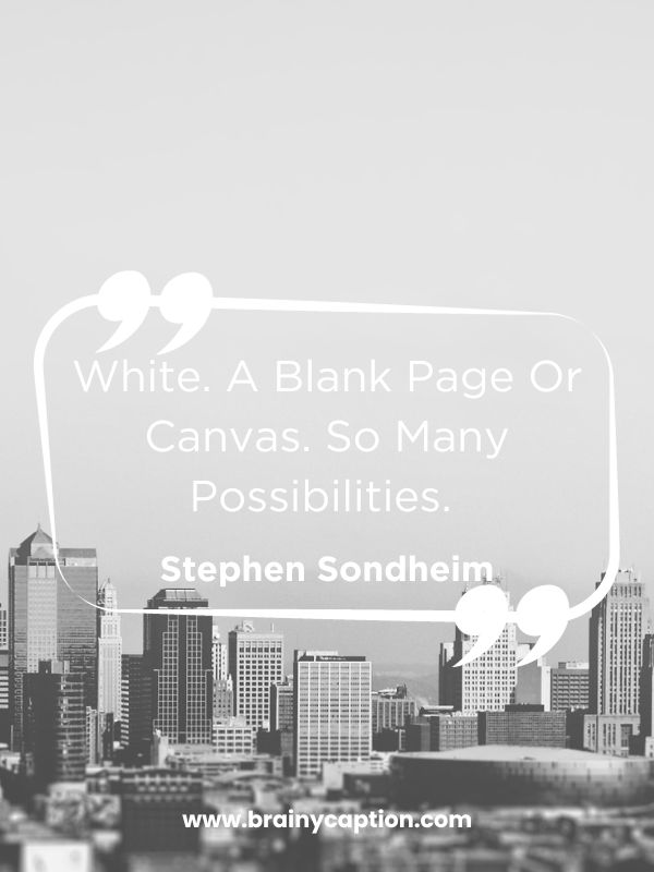 Inspiring White Color Quotes- White. A Blank Page Or Canvas. So Many Possibilities. 