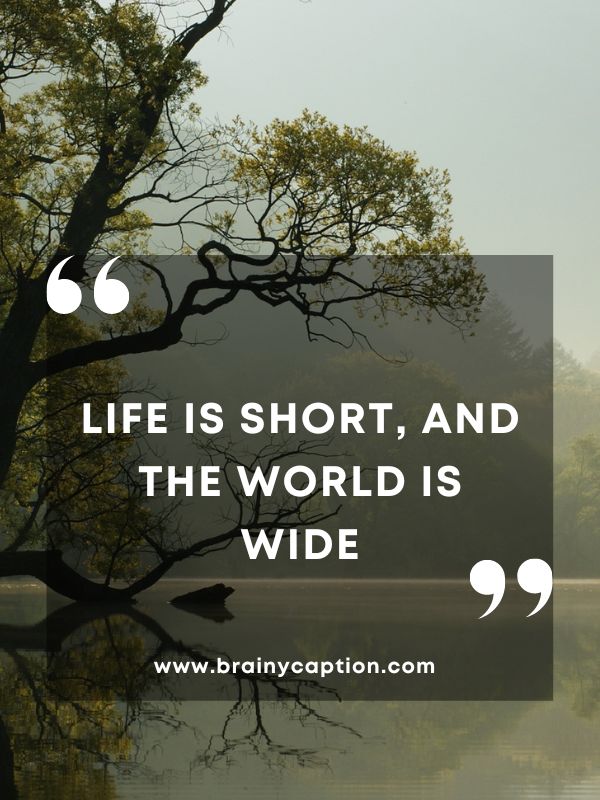 Unveiling The Beauty Of Our World With Quotes- Life is short, and the world is wide